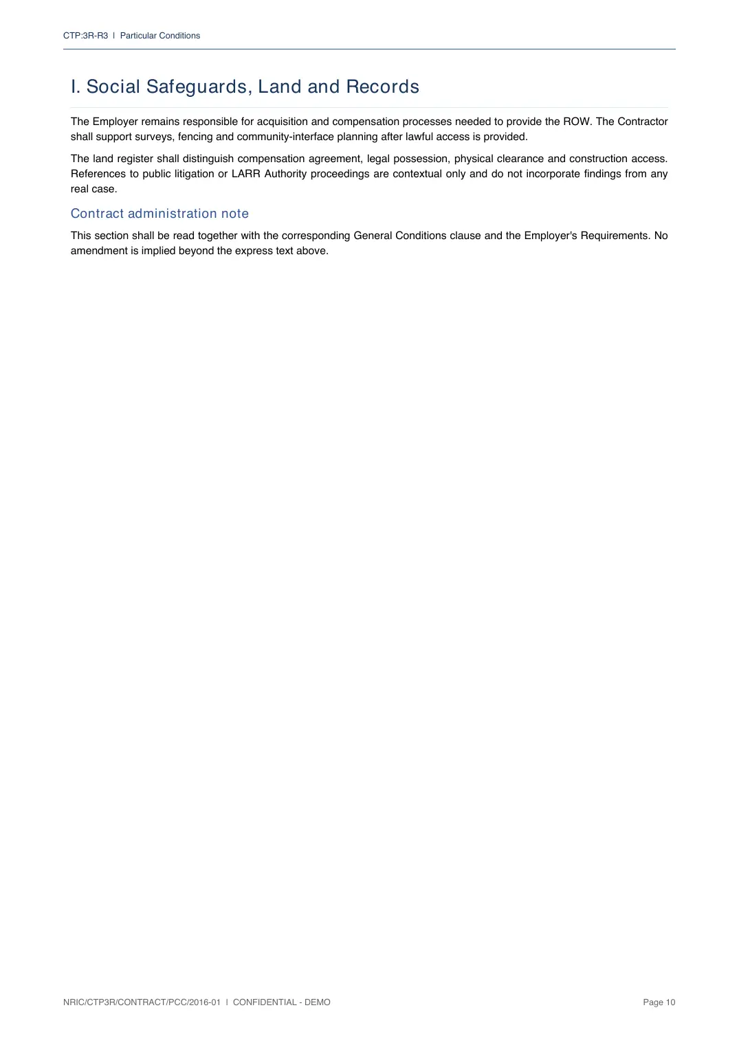 Particular Conditions, page 10
