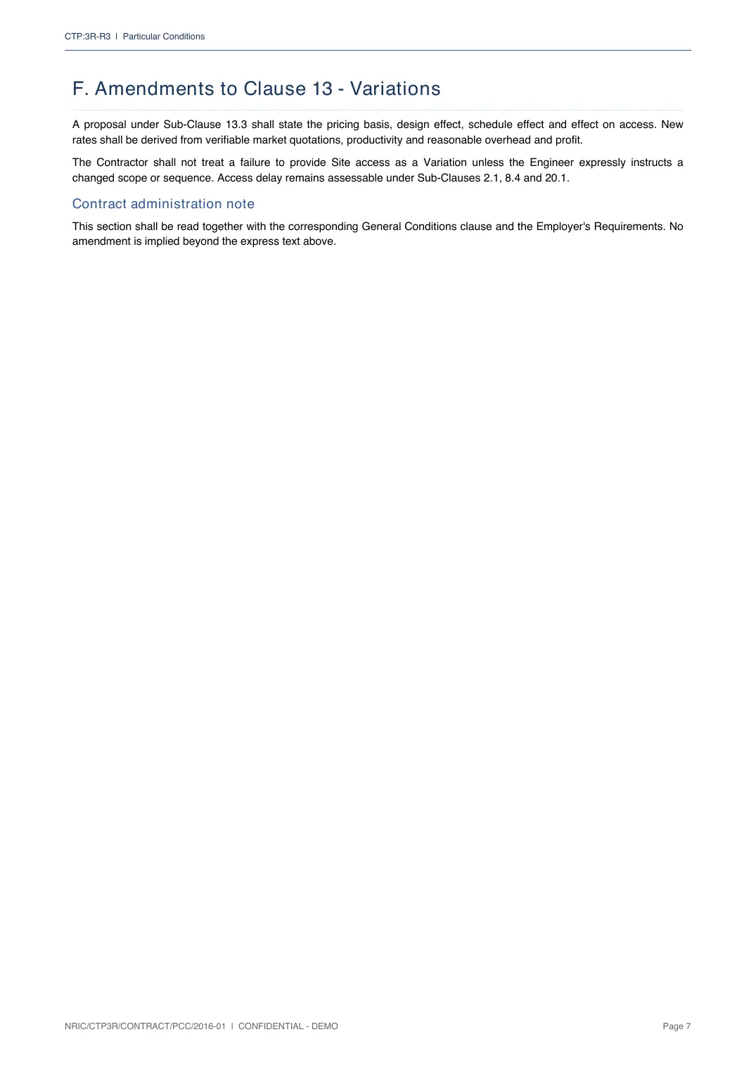 Particular Conditions, page 7
