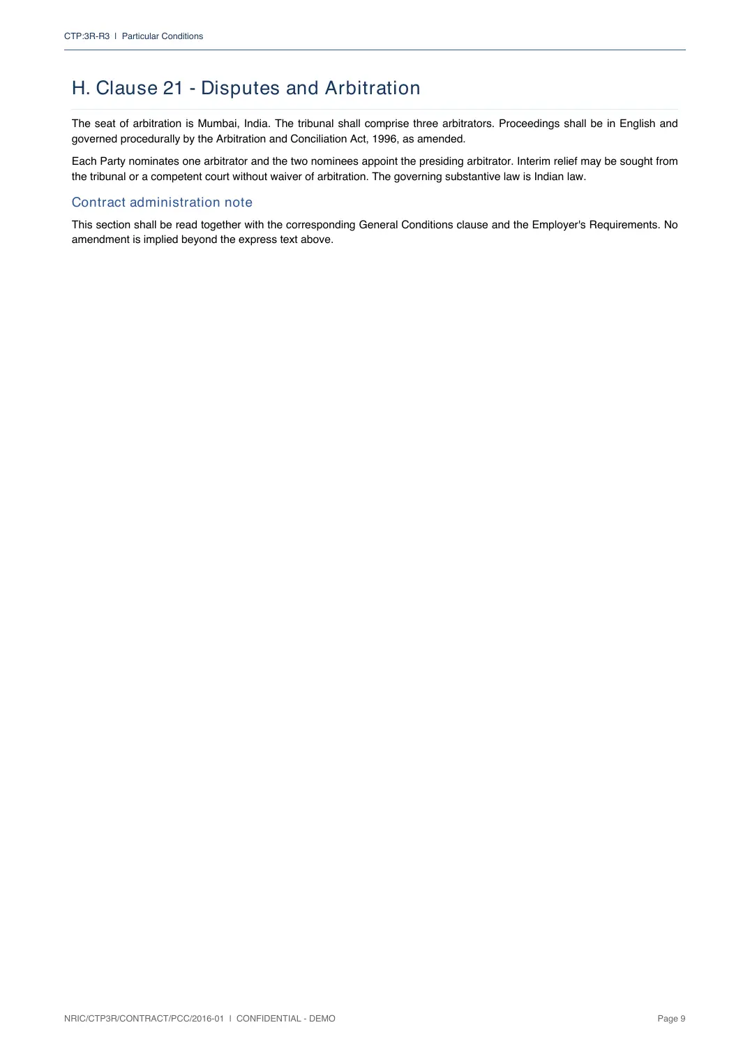 Particular Conditions, page 9